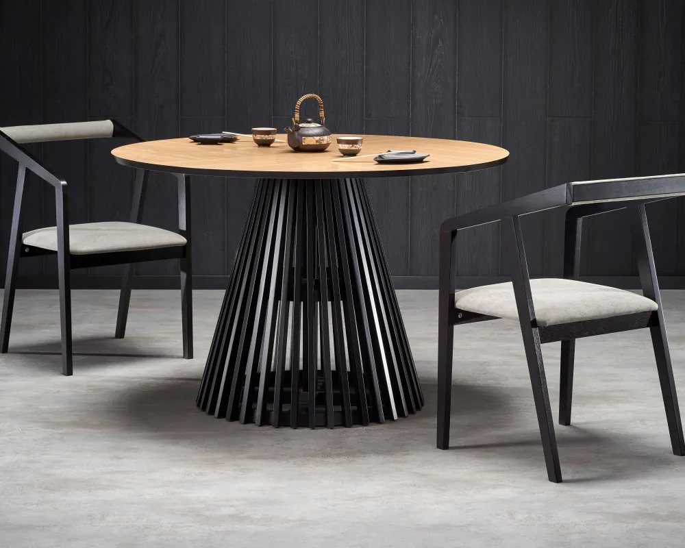 Designerski stół Miyaki dąb naturalny-czarny