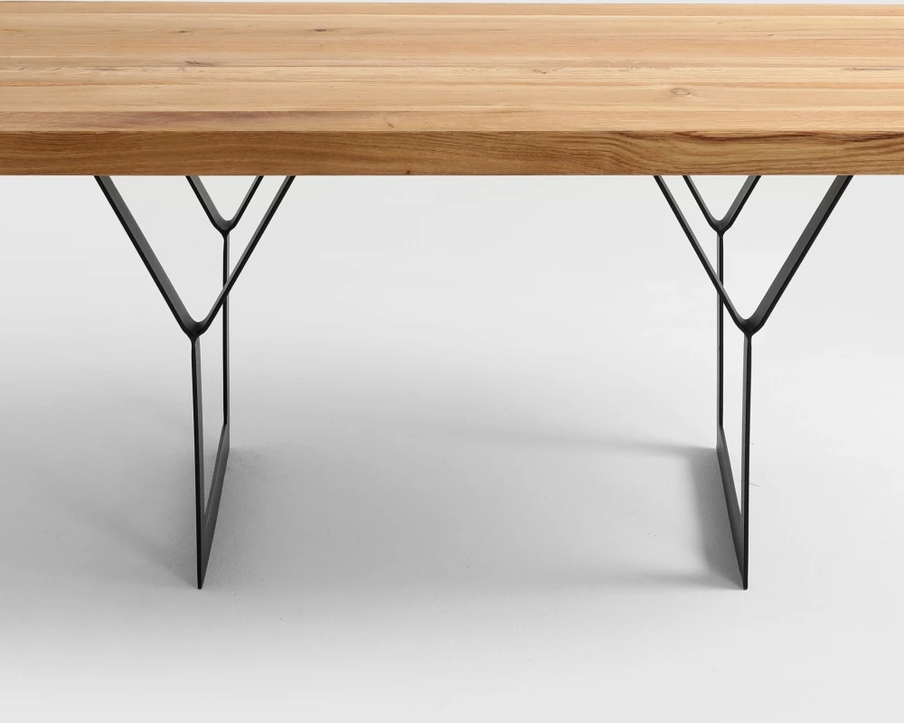 Konferenční stolek na kovových rámech Longo Solid Wood 100x60