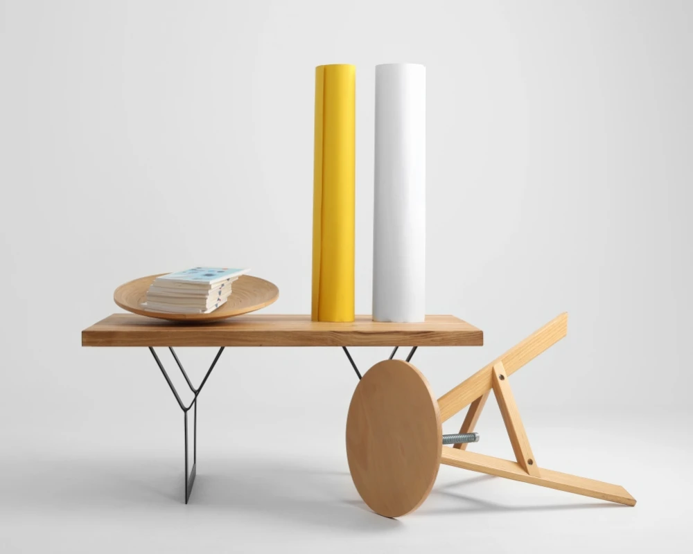 Konferenční stolek na kovových rámech Longo Solid Wood 100x60