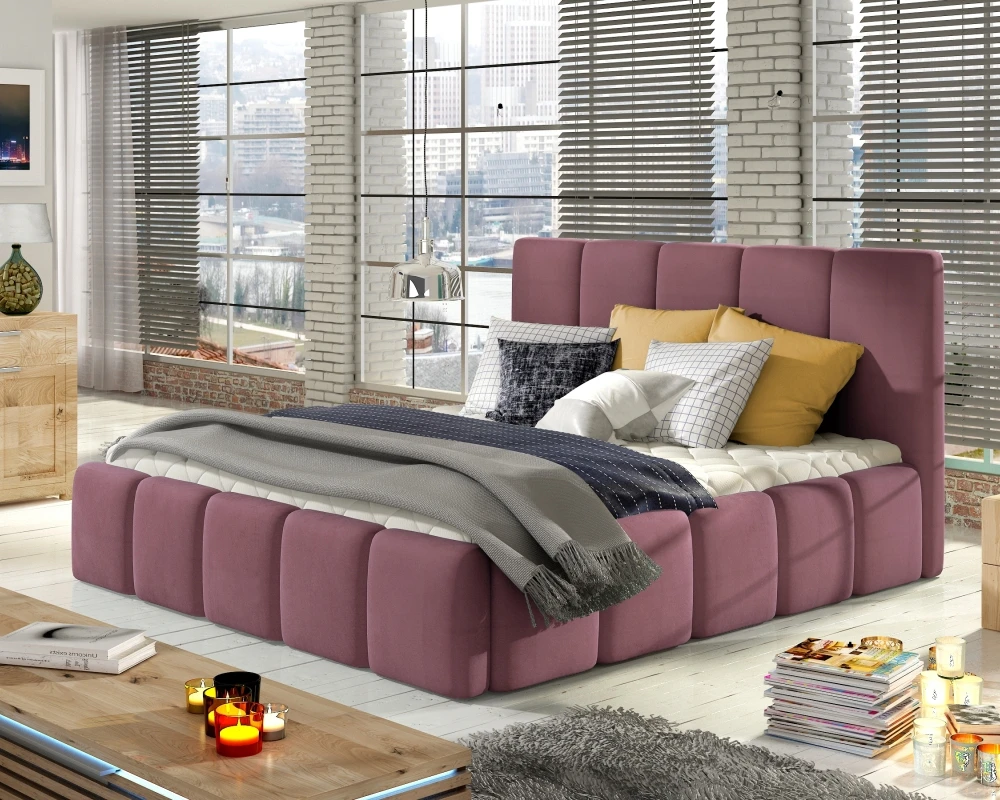 Postel 180 Edvige (dřevěný rošt) s plynovým zvedacím mechanismem