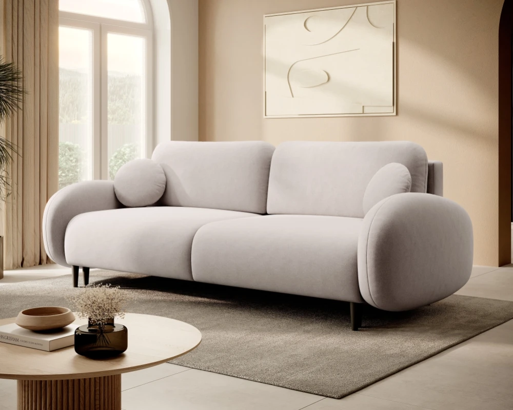 Sofa 3-osobowa Soft z funkcją spania typu DL i pojemnikiem na pościel