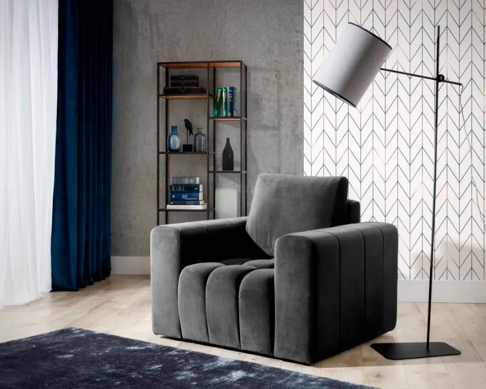 Elegantní čalouněné křeslo s prošíváním do obývacího pokoje Lazaro