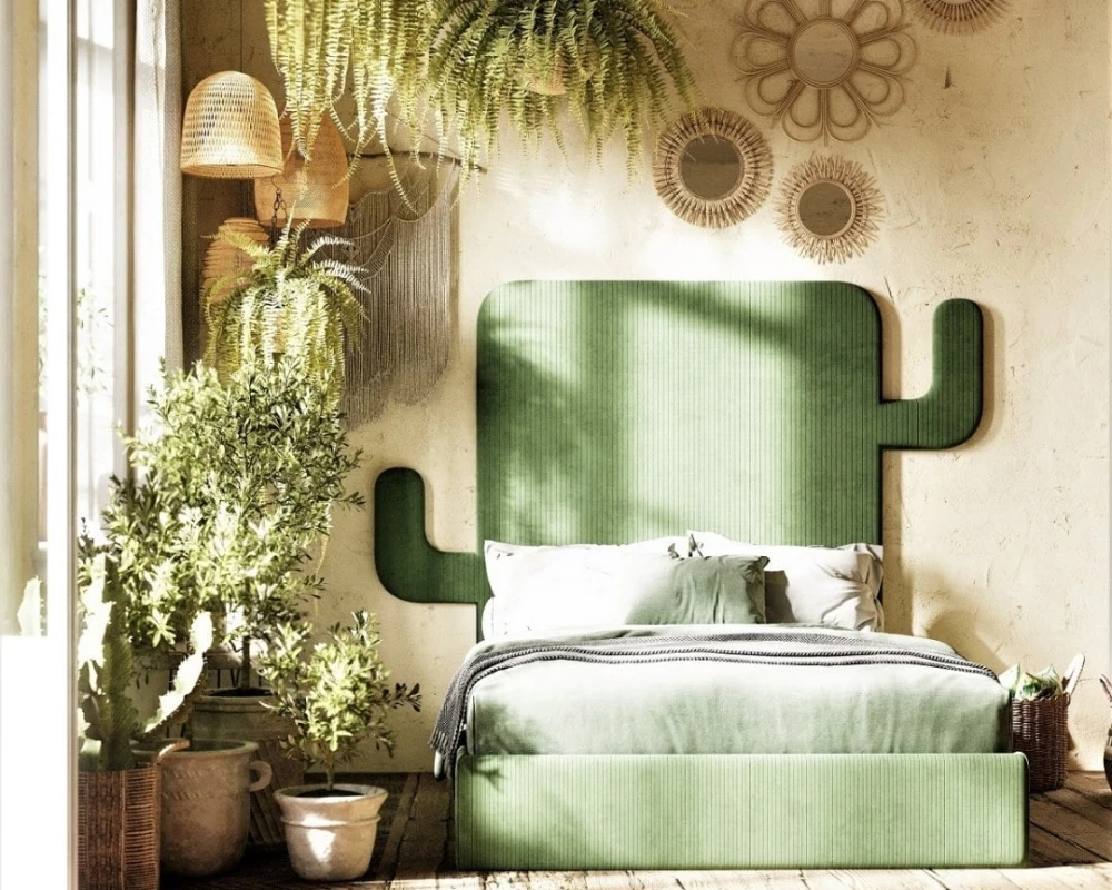 Extravagantní čalouněné čelo postele k posteli 90 Cactus