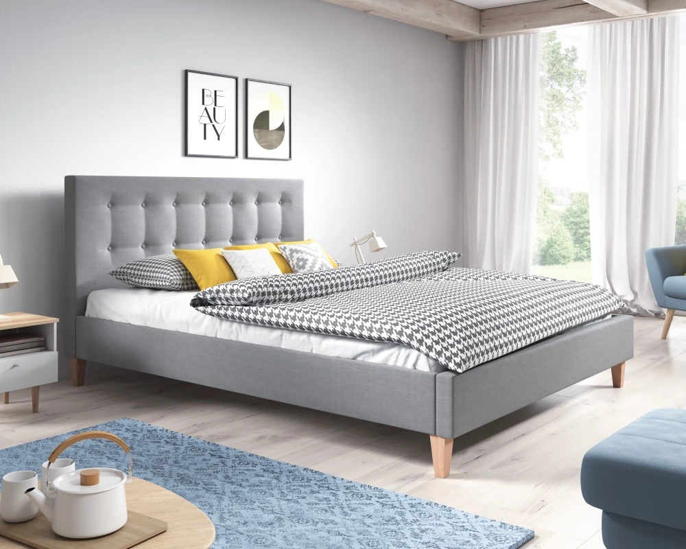 Łóżko tapicerowane Dawid 160x200 ze stelażem twinflex