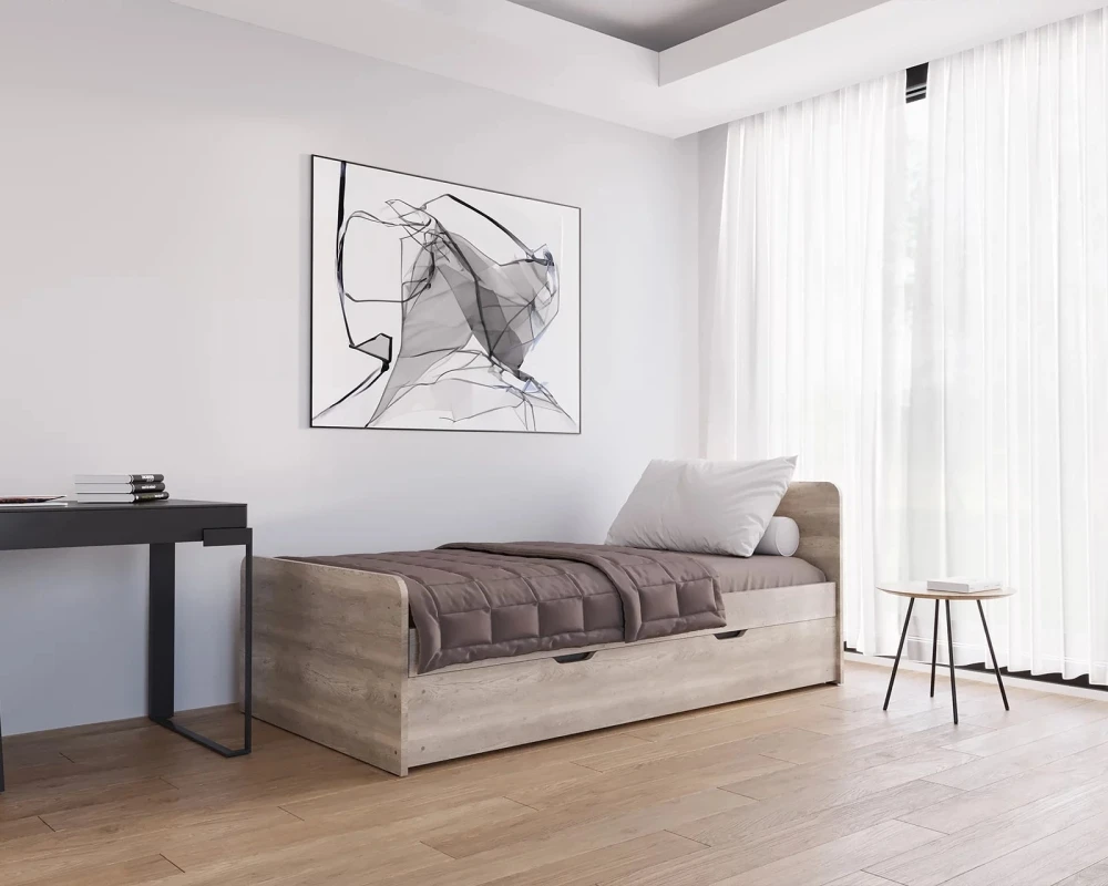 Łóżko 80208 z podnoszonym stelażem i pojemnikiem 90x200