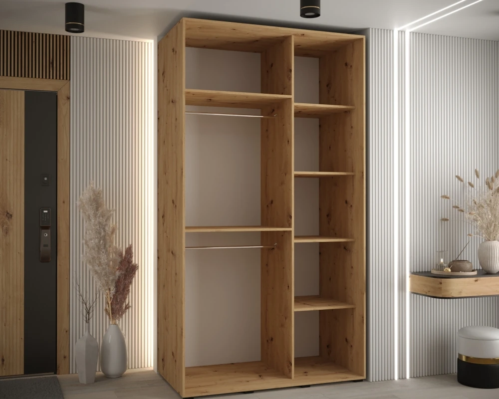 Šatní skříň s posuvnými dveřmi Davos 4 130, hloubka 60 cm