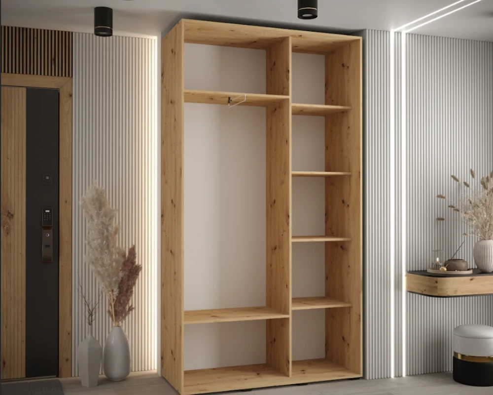 Šatní skříň s posuvnými dveřmi Sapporo 1 140, hloubka 45 cm