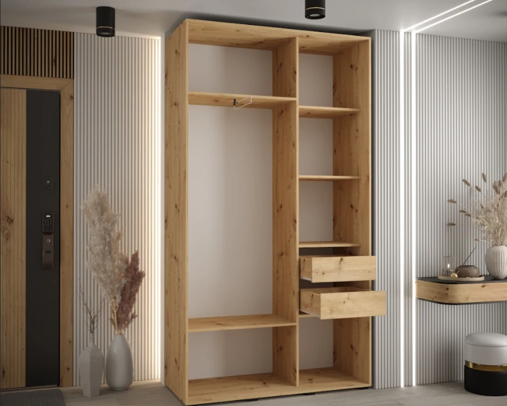 Šatní skříň s posuvnými dveřmi Sapporo 1 140, hloubka 45 cm