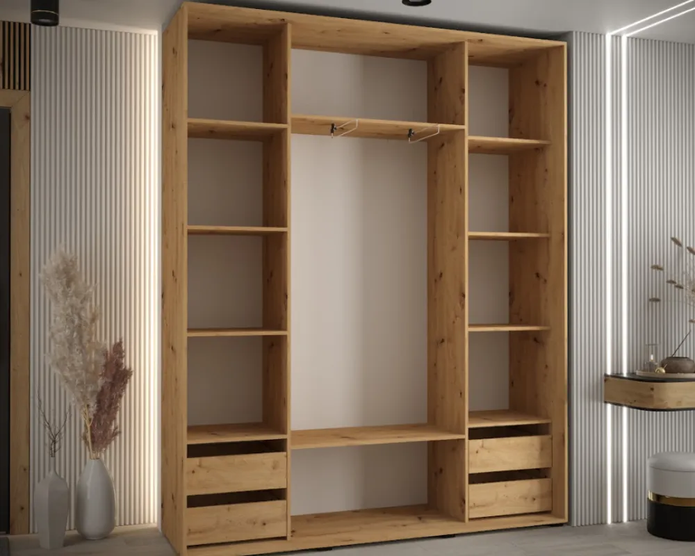 Šatní skříň s posuvnými dveřmi Sapporo 1 190, hloubka 45 cm
