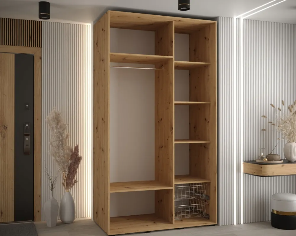 Šatní skříň s posuvnými dveřmi Sapporo 1 140, hloubka 60 cm