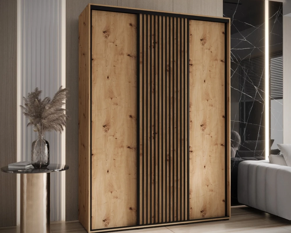 Šatní skříň s posuvnými dveřmi Sapporo 1 180, hloubka 60 cm