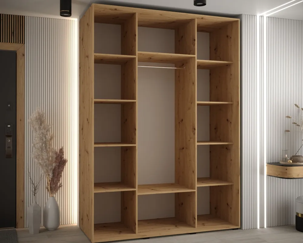 Šatní skříň s posuvnými dveřmi Sapporo 1 180, hloubka 60 cm