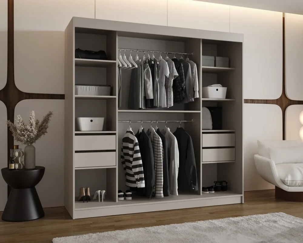 Šatní skříň s posuvnými dveřmi Lugo 200 cm