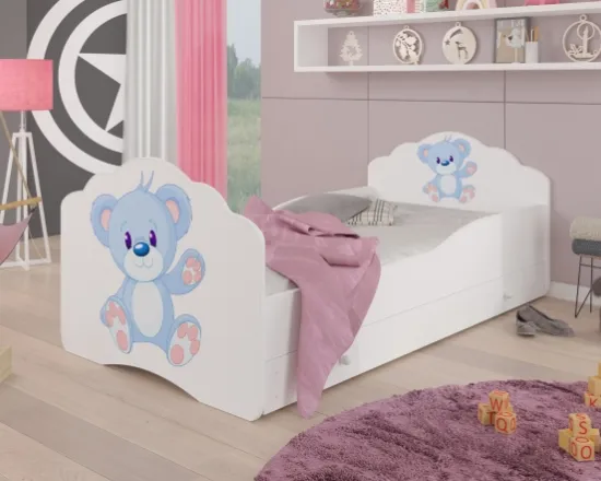 Posteľ s matracom a zásuvkou Casimo Blue Bear 140