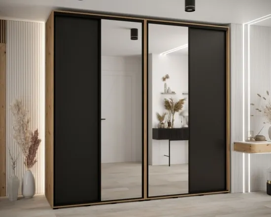 Skriňa s posuvnými dverami so zrkadlom vysoká Davos 3 250 hĺbka 60 cm