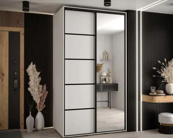 Skriňa s posuvnými dverami so zrkadlom Davos 5 140 cm 60 cm hĺbky
