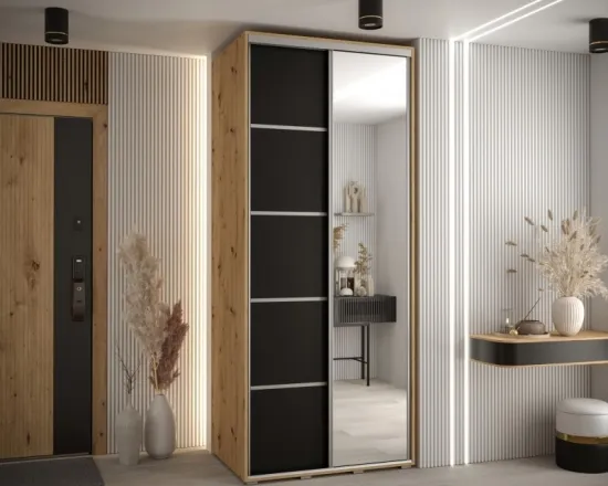 Skriňa s posuvnými dverami so zrkadlom Cannes 5 120 cm 60 cm hĺbky