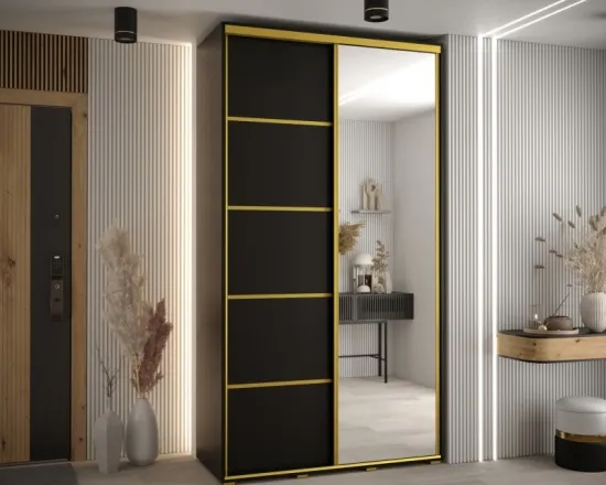 Skriňa s posuvnými dverami so zrkadlom Cannes 5 140 cm 45 cm hĺbky