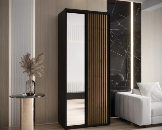 Skriňa s posuvnými dverami so zrkadlom Lanko 2 100 45 cm hĺbky