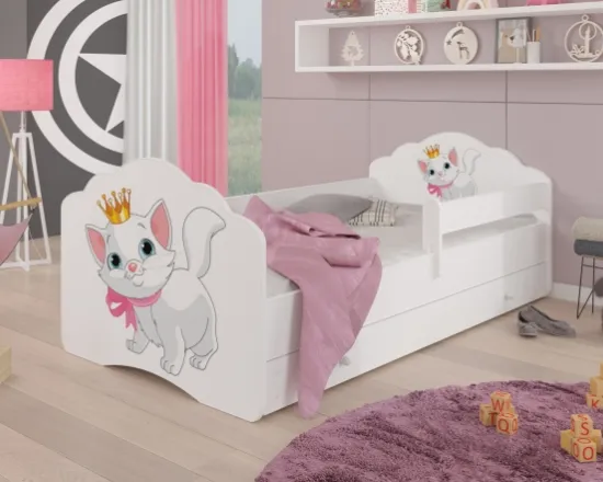 Posteľ s matracom, zábradliem a zásuvkou Casimo Cat 160