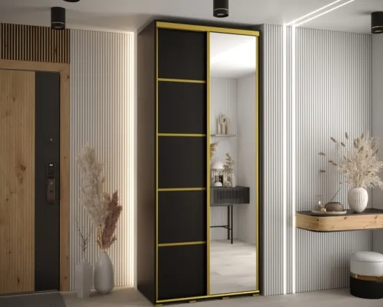 Skriňa s posuvnými dverami so zrkadlom Davos 5 120 45 cm hĺbky