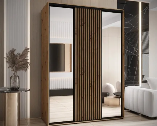 Skriňa s posuvnými dverami so zrkadlom Lanko 2 170 cm 60 cm hĺbky