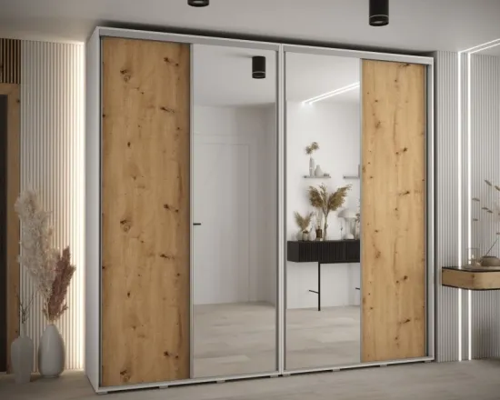 Skriňa s posuvnými dverami so zrkadlom vysoká Davos 3 260 hĺbka 45 cm