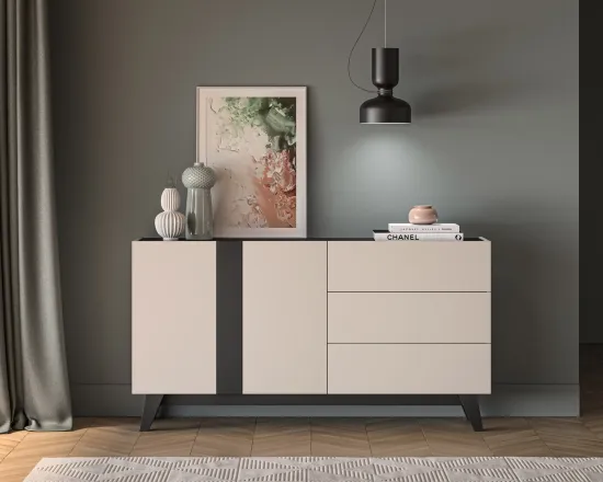 Komoda Freshion s 3 zásuvkami a skrinkou