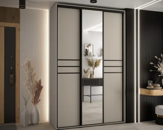 Skriňa s posuvnými dverami so zrkadlom Dakota 11 150 cm 60 cm hĺbky