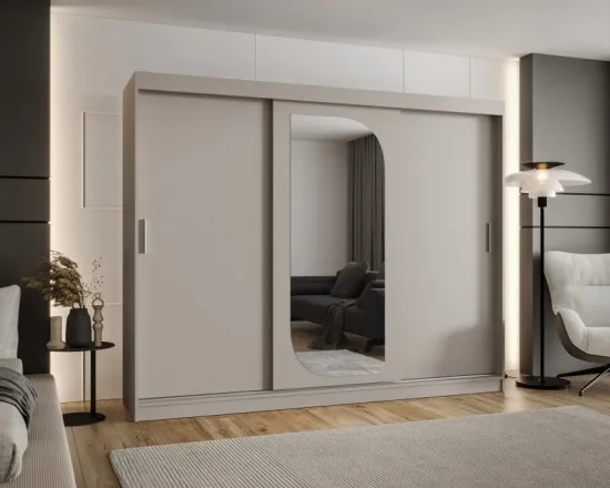 Skriňa s posuvnými dverami so zrkadlom Lucy 250 cm
