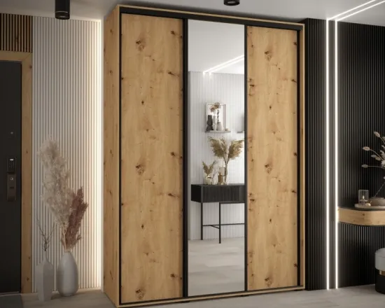 Skriňa s posuvnými dverami so zrkadlom vysoká Davos 3 170 hĺbka 45 cm