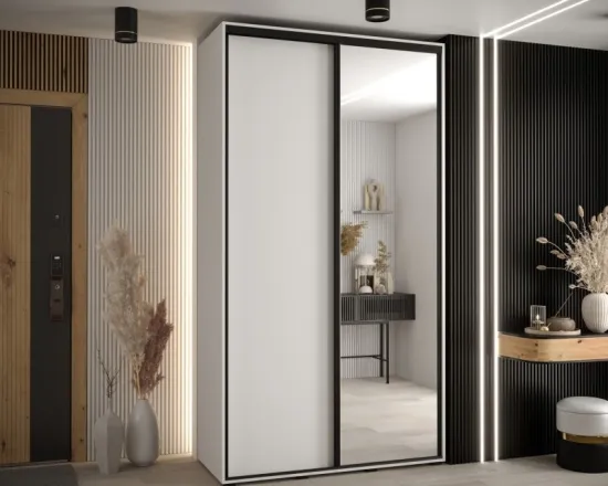 Skriňa s posuvnými dverami so zrkadlom vysoká Davos 3 130 hĺbka 45 cm