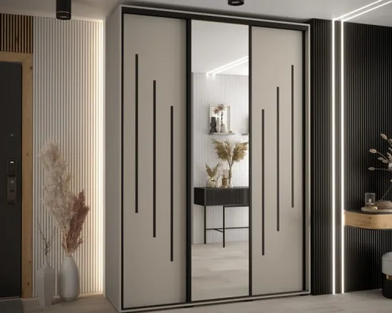 Skriňa s posuvnými dverami so zrkadlom Dakota 9 180 60 cm hĺbky