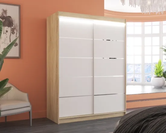 Skriňa s posuvnými dverami s LED osvetlením Luft 150