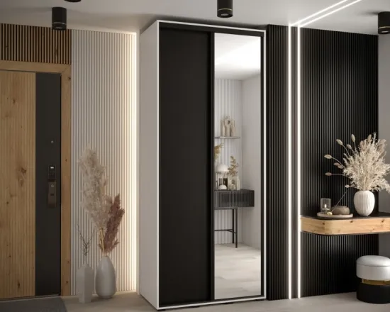 Skriňa s posuvnými dverami so zrkadlom vysoká Davos 3 110 hĺbka 45 cm