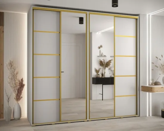 Skriňa s posuvnými dverami so zrkadlom Davos 5 250 45 cm hĺbky