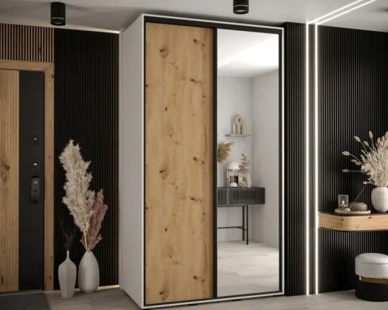 Posuvná skriňa so zrkadlom vysoká Davos 3 140 hĺbka 60 cm