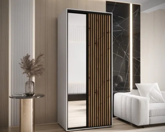 Skriňa s posuvnými dverami so zrkadlom Lanko 2 110 cm 60 cm hĺbky