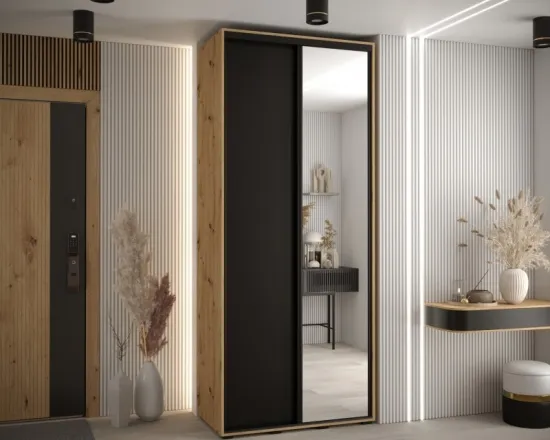 Skriňa s posuvnými dverami so zrkadlom vysoká Davos 3 120 hĺbka 45 cm