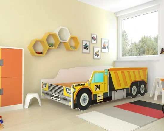 Posteľ s matracom Construction Car 160