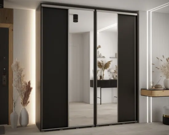 Skriňa s posuvnými dverami so zrkadlom vysoká Davos 3 210 hĺbka 45 cm