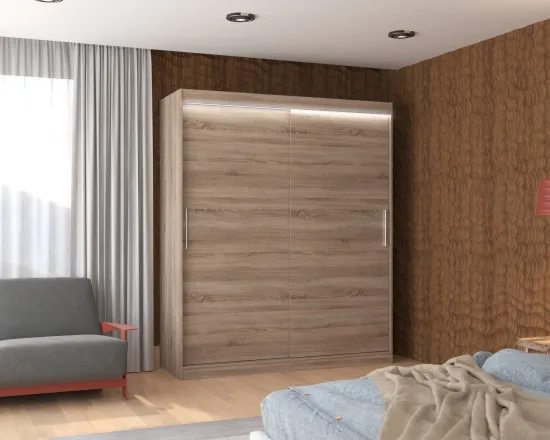 Skriňa s posuvnými dverami s LED osvetlením 180 cm