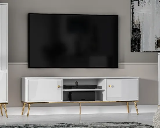 Veľký dvojdverový TV stolík do obývačky Goldin