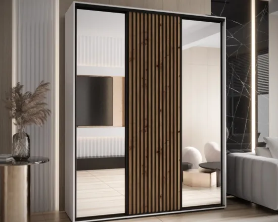 Skriňa s posuvnými dverami so zrkadlom Lanko 2 200 cm 60 cm hĺbky