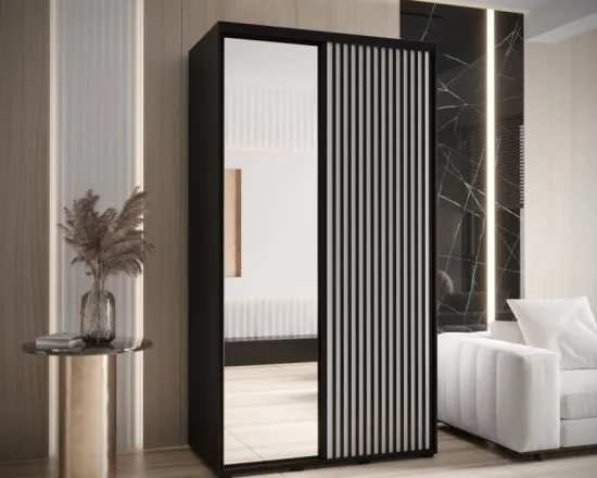 Skriňa s posuvnými dverami so zrkadlom Lanko 2 130 cm 60 cm hĺbky