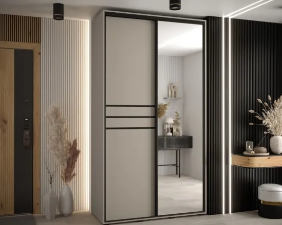 Skriňa s posuvnými dverami so zrkadlom Dakota 11 130 cm 60 cm hĺbky