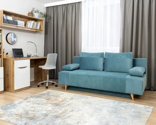Rozkladacia pohovka Leon s funkciou spania typu DL a úložným priestorom na posteľnú bielizeň