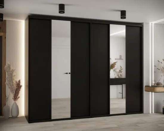 Skriňa s posuvnými dverami so zrkadlom vysoká Davos 3 300 hĺbka 60 cm