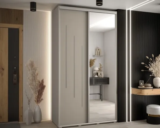 Skriňa s posuvnými dverami so zrkadlom Dakota 9 130 cm 45 cm hĺbky