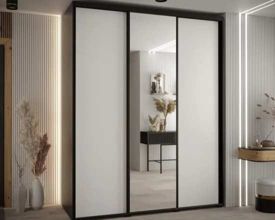 Skriňa s posuvnými dverami so zrkadlom vysoká Davos 3 200 hĺbka 60 cm